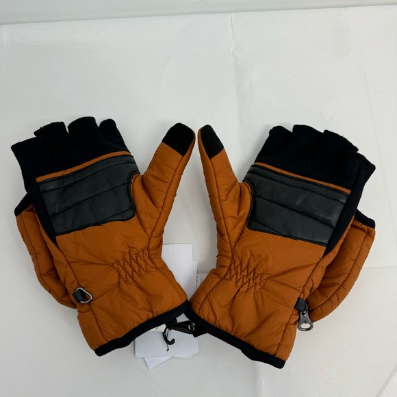 UGG Men's Water-Resistant Recycled Nylon Flip Mitten Glove Fox Fur  Lined S/M - Picture 2 of 11